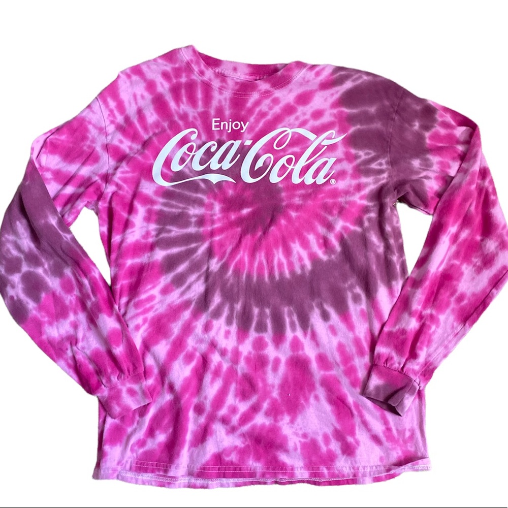 Enjoy Coca-Cola Pink Tie Dye Long Sleeve Tee Women’s Size Medium